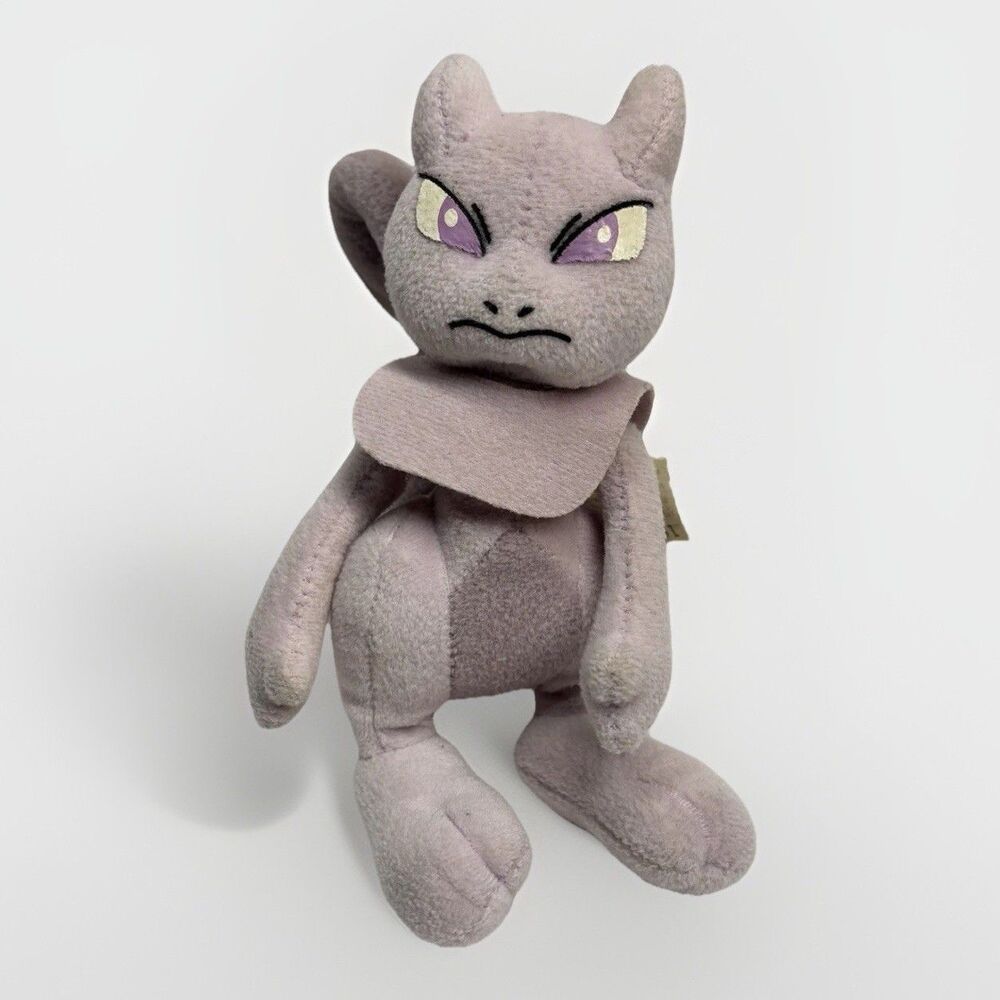 Vintage 1998 Hasbro Nintendo Pokemon Mewtwo #150 6in Plush Doll KB Toys Official